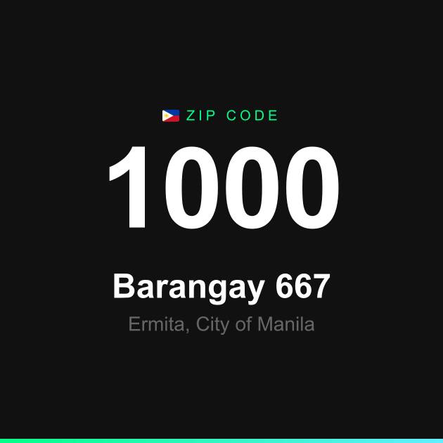 Shareable ZIP code 1000 card for Barangay 667