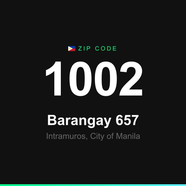 Shareable ZIP code 1002 card for Barangay 657