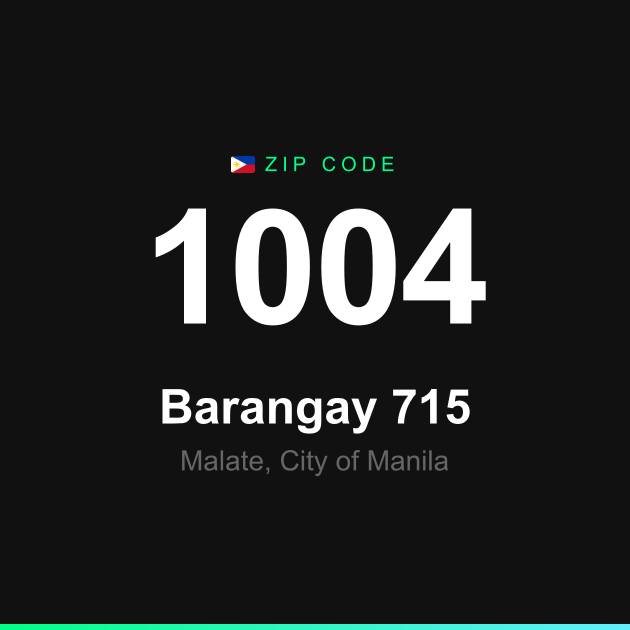 Shareable ZIP code 1004 card for Barangay 715
