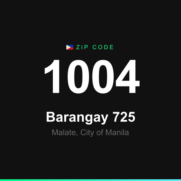 Shareable ZIP code 1004 card for Barangay 725