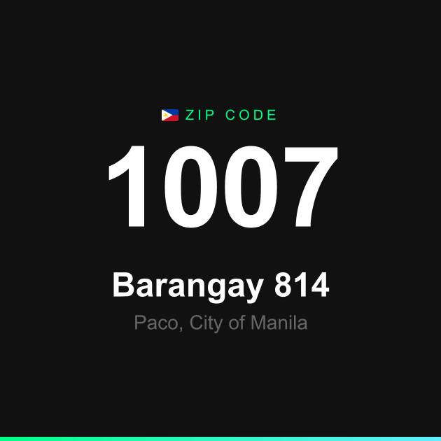 Shareable ZIP code 1007 card for Barangay 814