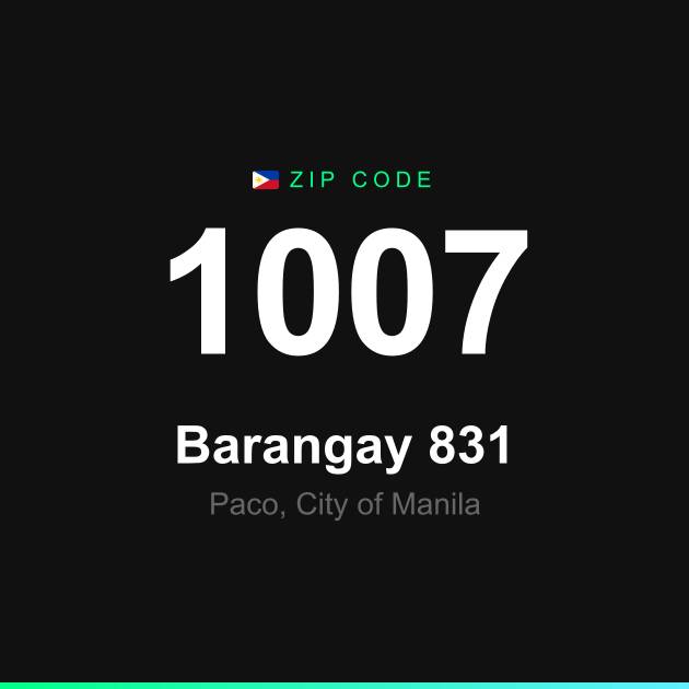 Shareable ZIP code 1007 card for Barangay 831