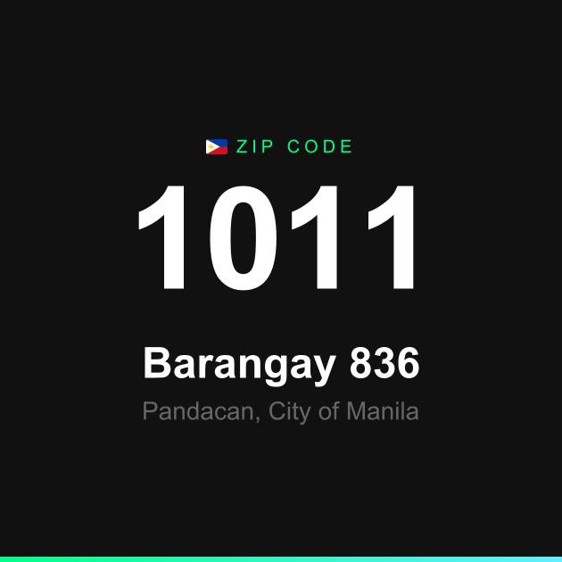 Shareable ZIP code 1011 card for Barangay 836