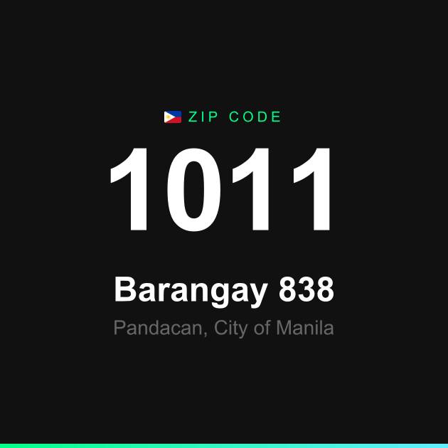 Shareable ZIP code 1011 card for Barangay 838