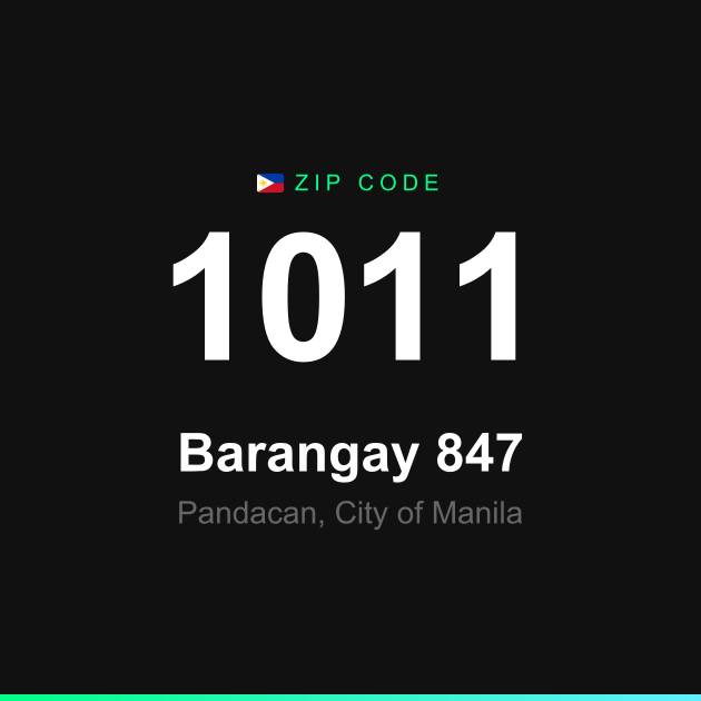 Shareable ZIP code 1011 card for Barangay 847