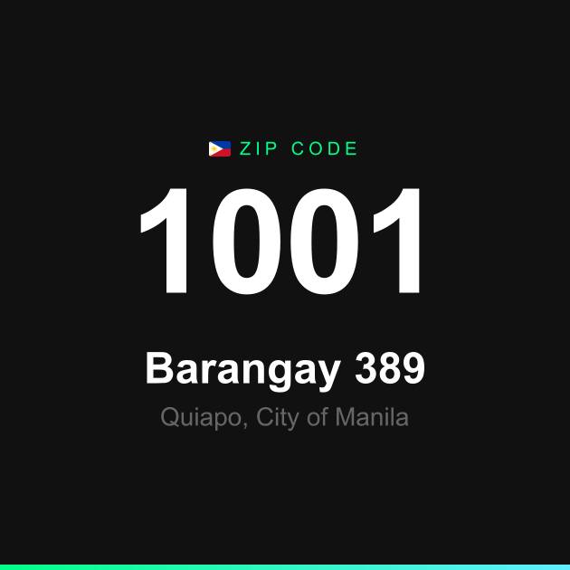 Shareable ZIP code 1001 card for Barangay 389