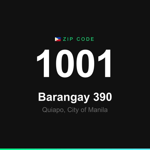 Shareable ZIP code 1001 card for Barangay 390