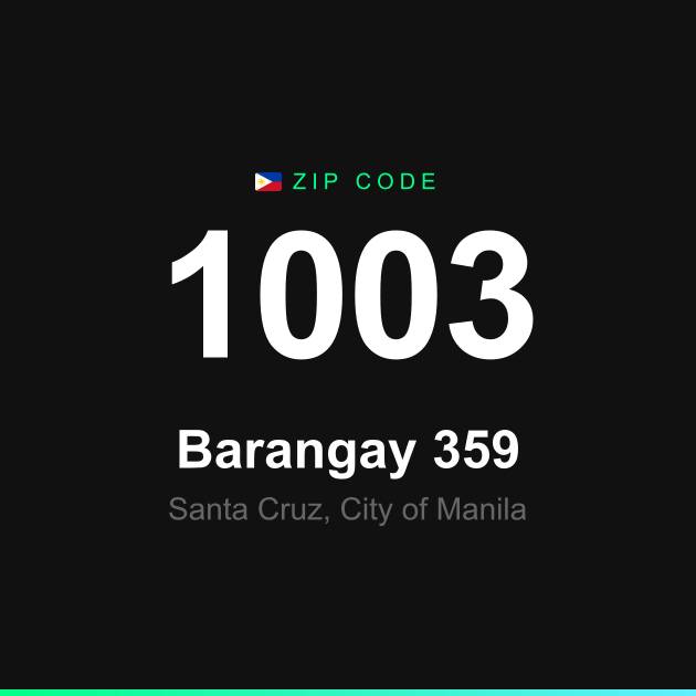 Shareable ZIP code 1003 card for Barangay 359
