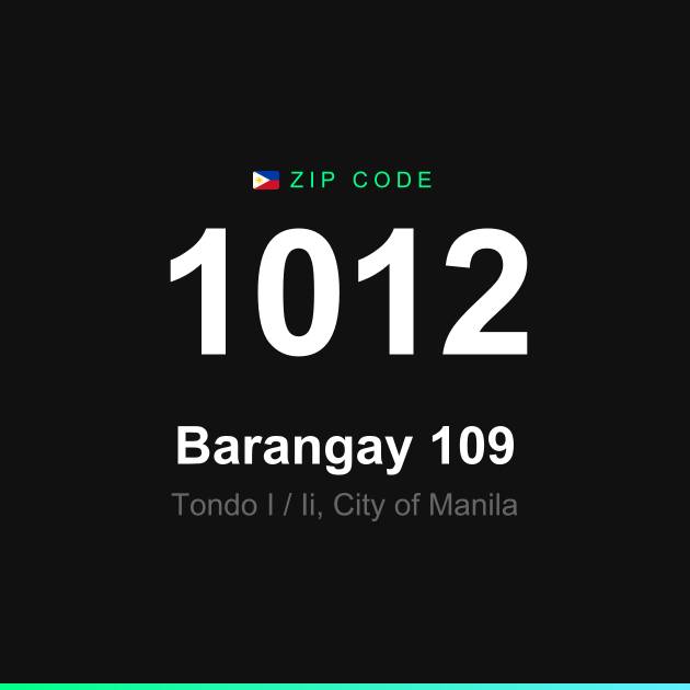 Shareable ZIP code 1012 card for Barangay 109