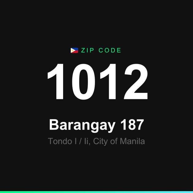 Shareable ZIP code 1012 card for Barangay 187