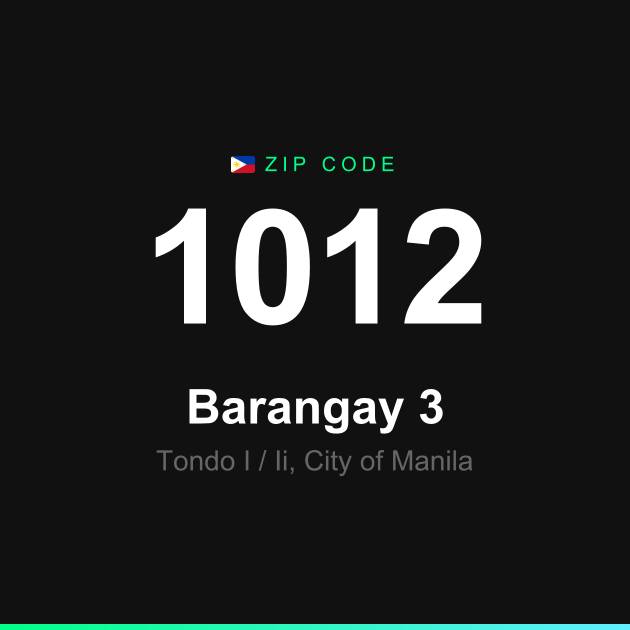 Shareable ZIP code 1012 card for Barangay 3