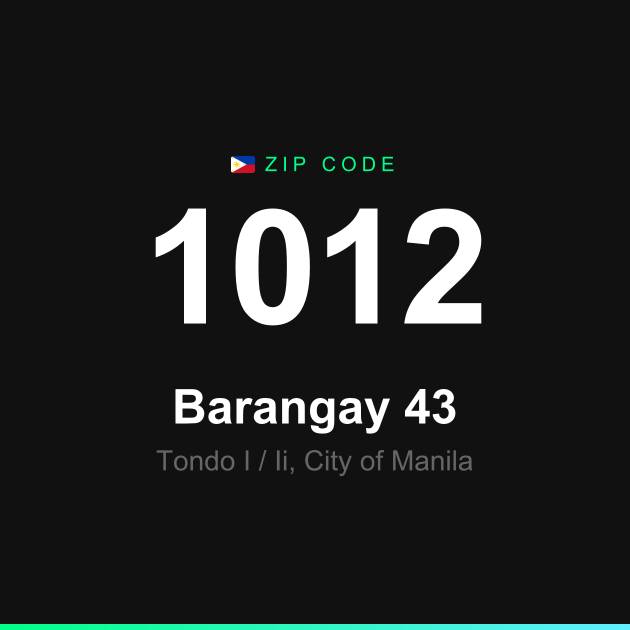 Shareable ZIP code 1012 card for Barangay 43