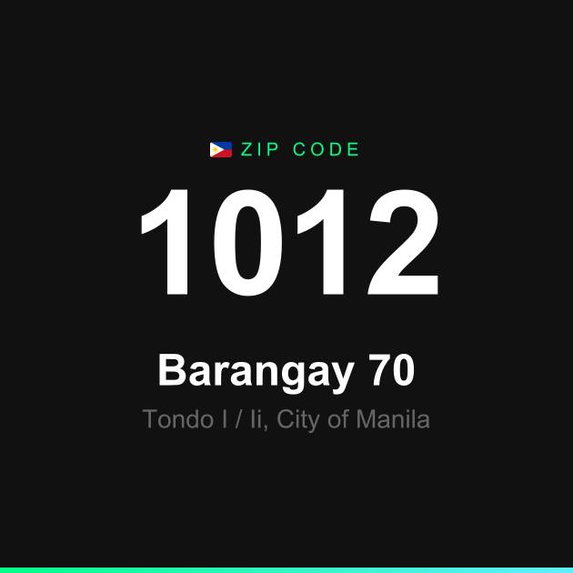 Shareable ZIP code 1012 card for Barangay 70