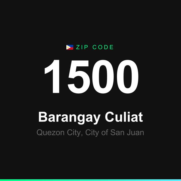 Shareable ZIP code 1500 card for Barangay Culiat