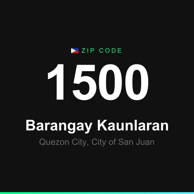 Shareable ZIP code 1500 card for Barangay Kaunlaran