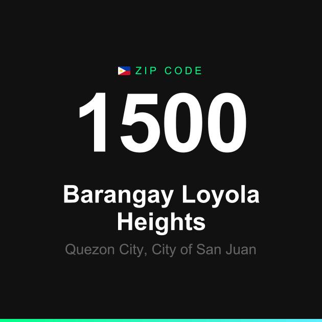 Shareable ZIP code 1500 card for Barangay Loyola Heights