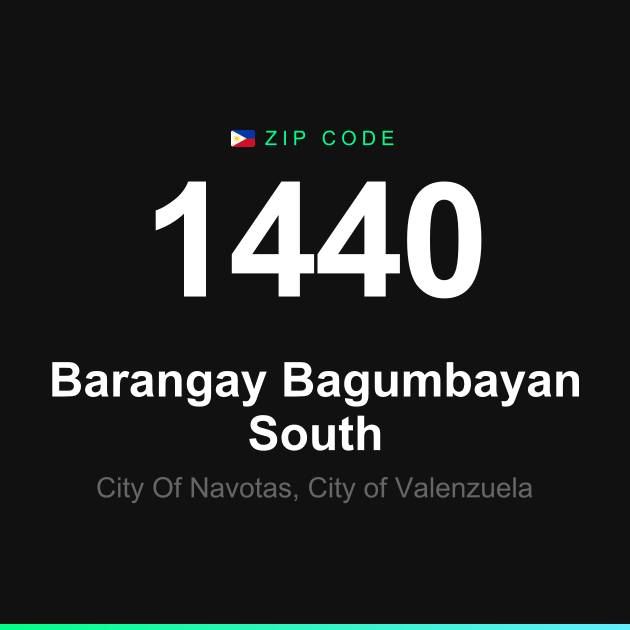 Shareable ZIP code 1440 card for Barangay Bagumbayan South