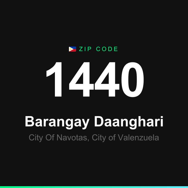 Shareable ZIP code 1440 card for Barangay Daanghari