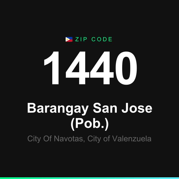Shareable ZIP code 1440 card for Barangay San Jose (Pob.)