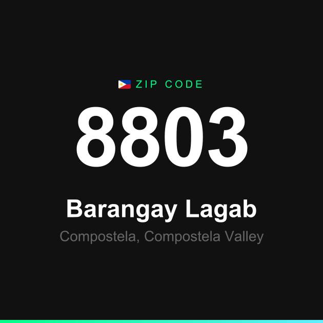 Shareable ZIP code 8803 card for Barangay Lagab