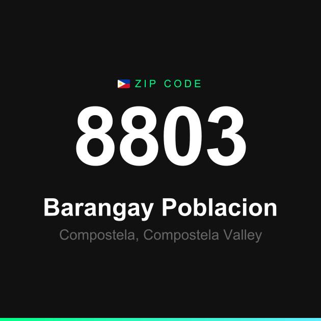 Shareable ZIP code 8803 card for Barangay Poblacion