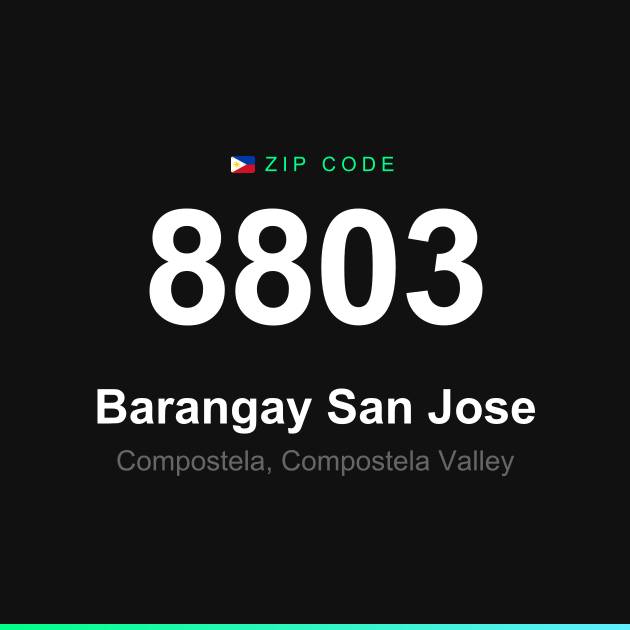 Shareable ZIP code 8803 card for Barangay San Jose