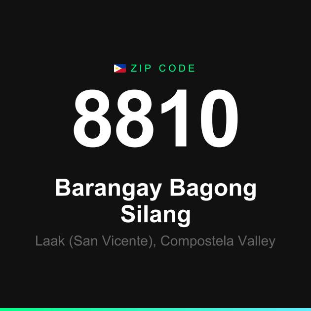 Shareable ZIP code 8810 card for Barangay Bagong Silang