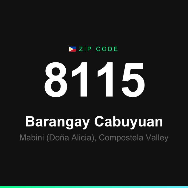 Shareable ZIP code 8115 card for Barangay Cabuyuan