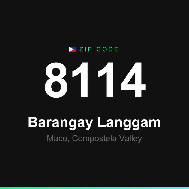 Shareable ZIP code 8114 card for Barangay Langgam