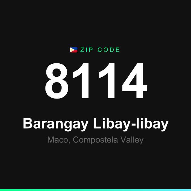 Shareable ZIP code 8114 card for Barangay Libay-libay