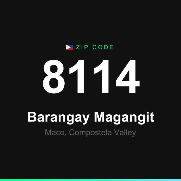 Shareable ZIP code 8114 card for Barangay Magangit