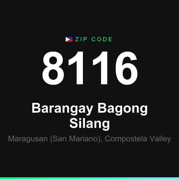 Shareable ZIP code 8116 card for Barangay Bagong Silang