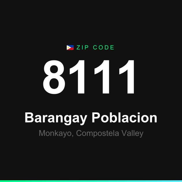 Shareable ZIP code 8111 card for Barangay Poblacion