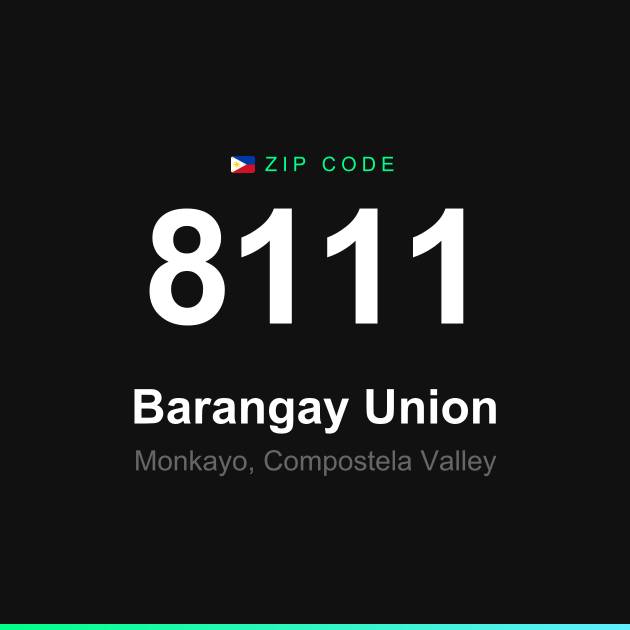 Shareable ZIP code 8111 card for Barangay Union