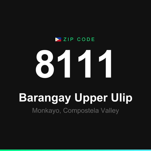 Shareable ZIP code 8111 card for Barangay Upper Ulip