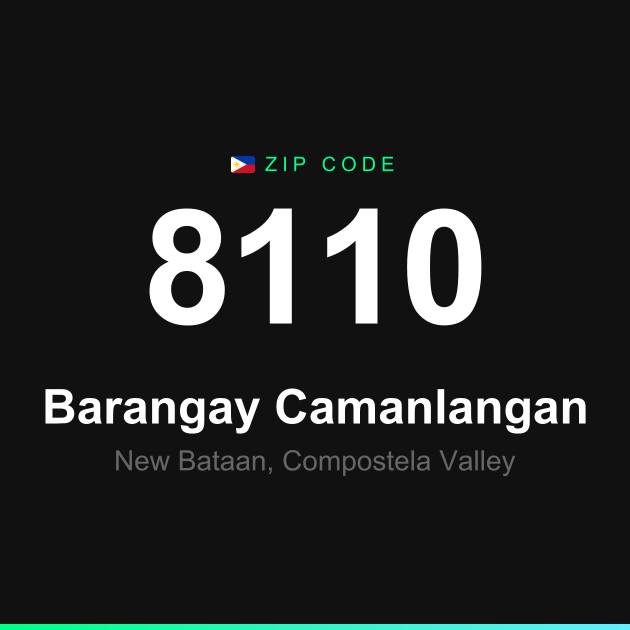 Shareable ZIP code 8110 card for Barangay Camanlangan
