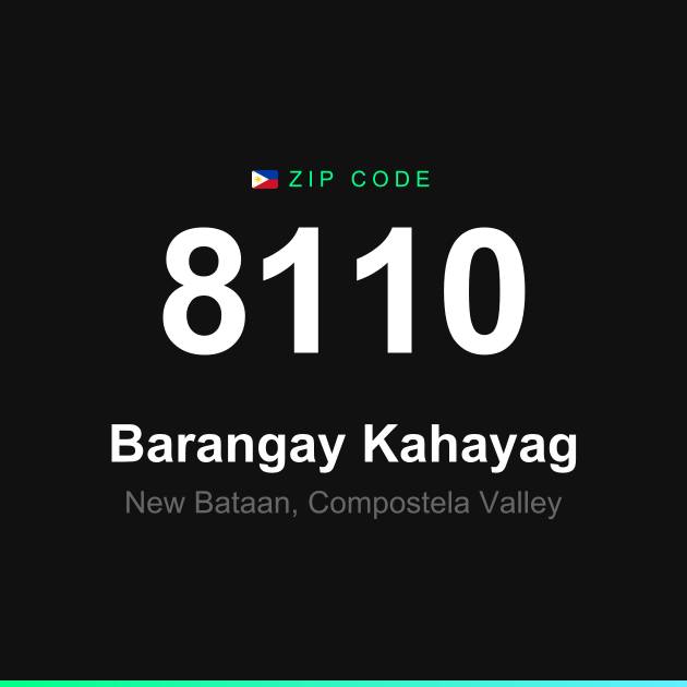 Shareable ZIP code 8110 card for Barangay Kahayag