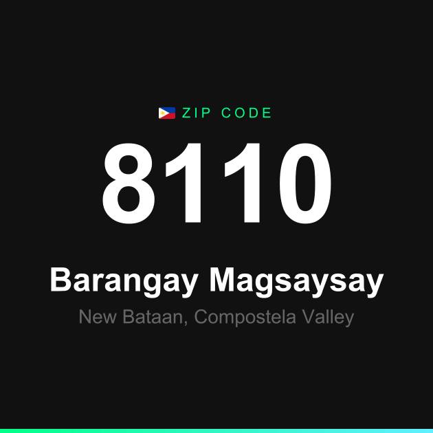 Shareable ZIP code 8110 card for Barangay Magsaysay