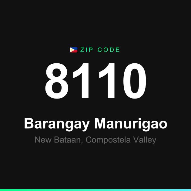 Shareable ZIP code 8110 card for Barangay Manurigao
