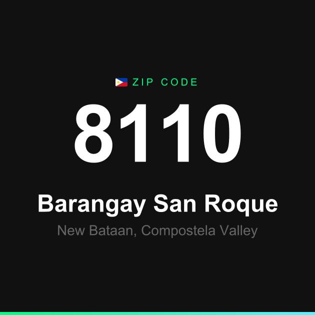 Shareable ZIP code 8110 card for Barangay San Roque