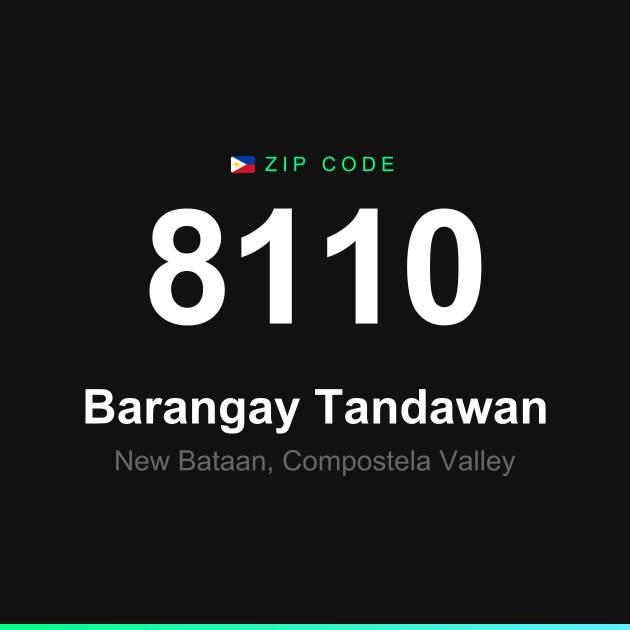 Shareable ZIP code 8110 card for Barangay Tandawan