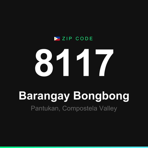 Shareable ZIP code 8117 card for Barangay Bongbong