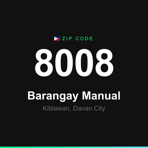 Shareable ZIP code 8008 card for Barangay Manual