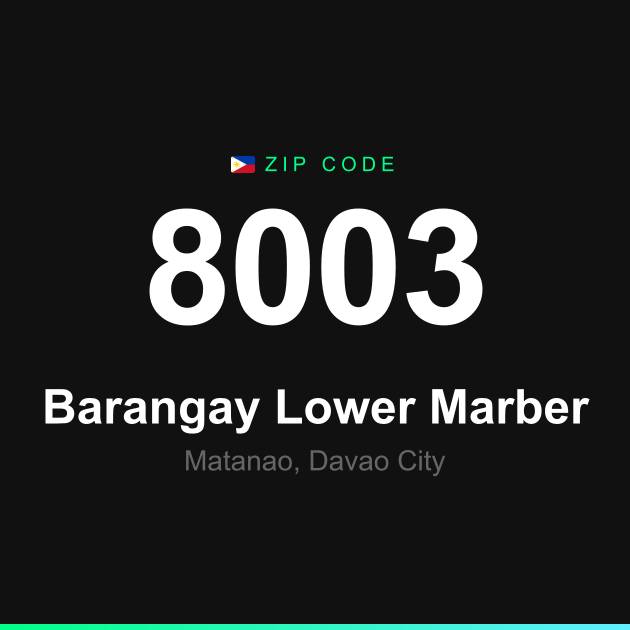 Shareable ZIP code 8003 card for Barangay Lower Marber