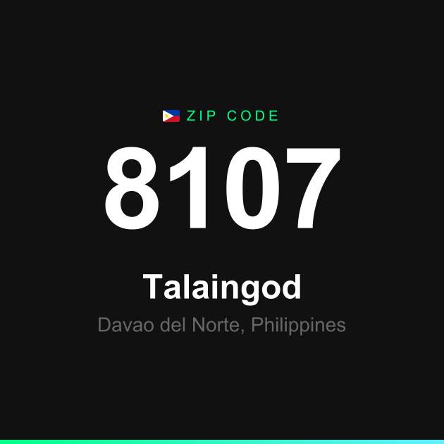 Shareable ZIP code 8107 card for Talaingod