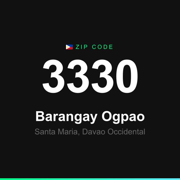 Shareable ZIP code 3330 card for Barangay Ogpao