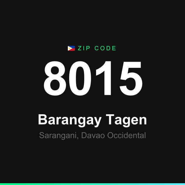 Shareable ZIP code 8015 card for Barangay Tagen