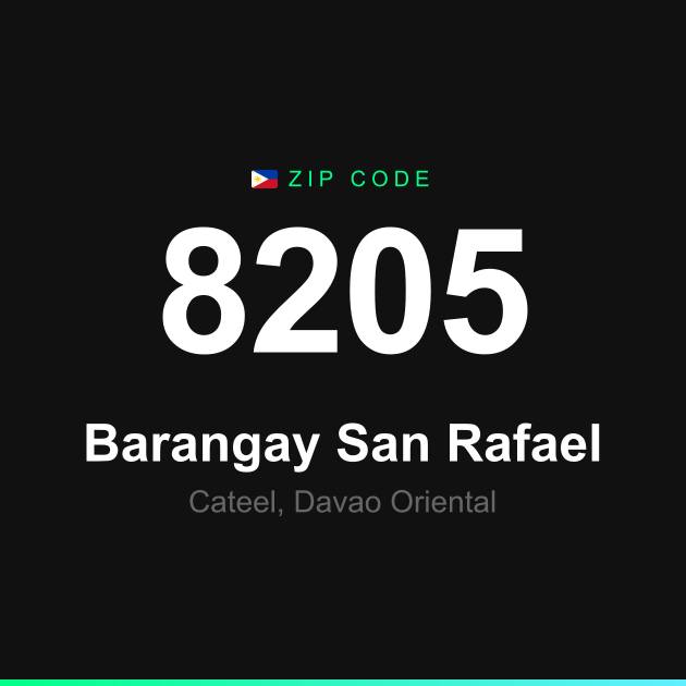Shareable ZIP code 8205 card for Barangay San Rafael