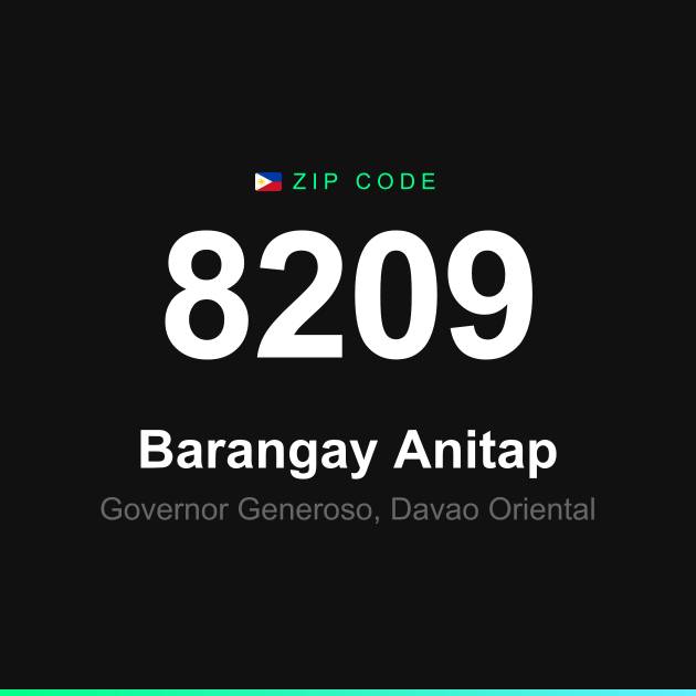 Shareable ZIP code 8209 card for Barangay Anitap