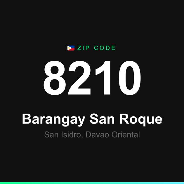 Shareable ZIP code 8210 card for Barangay San Roque